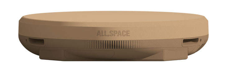 This image shows ALL.SPACE's S2000, a modular, software-defined terminal that provides access to multiple satellite and terrestrial networks concurrently from a single device.