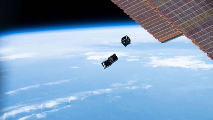 Three university CubeSats are deployed from the International Space Station on July 3, 2019. Affordable launch and other factors have made space more accessible but it remains risky.