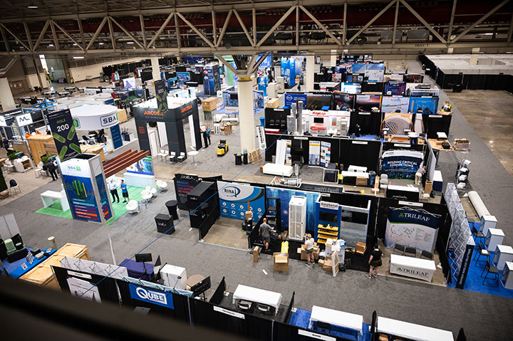 Wireless infrastructure providers display products and solutions on the Connect (X) show floor hosted by the WIA from May 8-11, 2023, in New Orleans.