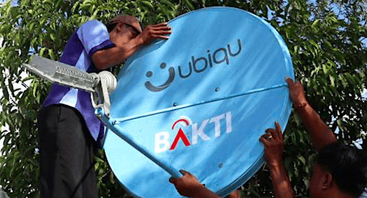 Indonesia's Bakti Satria-1 satellite broadband program: antennas from China's ubiqu, a satellite from Thales Alenia Space, hubs from Hughes Network Systems, network monitoring from Kratos, 11 gateways and a SpaceX launch — and $100 per mbps that may set a benchmark in Southeast Asia.