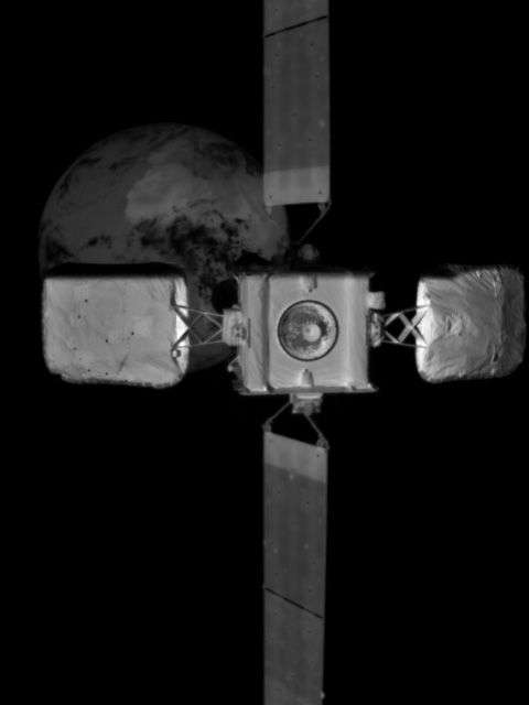 An image of Intelsat 10-02 taken by MEV-2's infrared wide field of view camera before docking, April 2021.