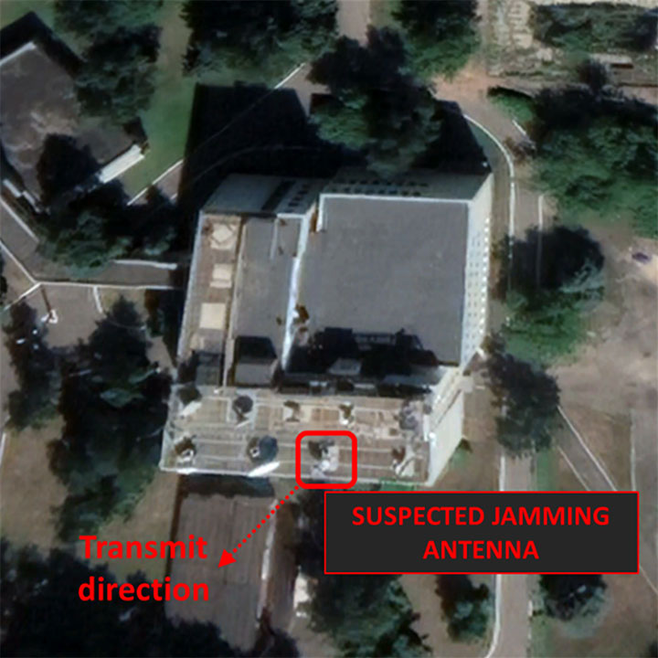 Figure 4: Suspected location of Russian jamming antenna.