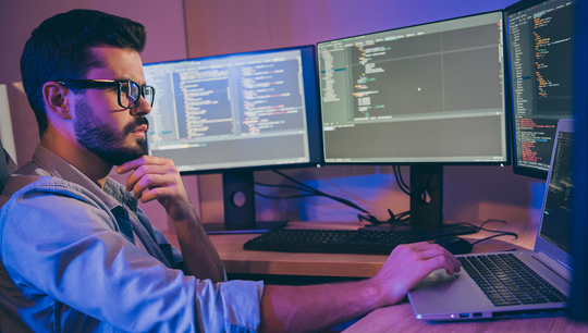 Person working on a computer