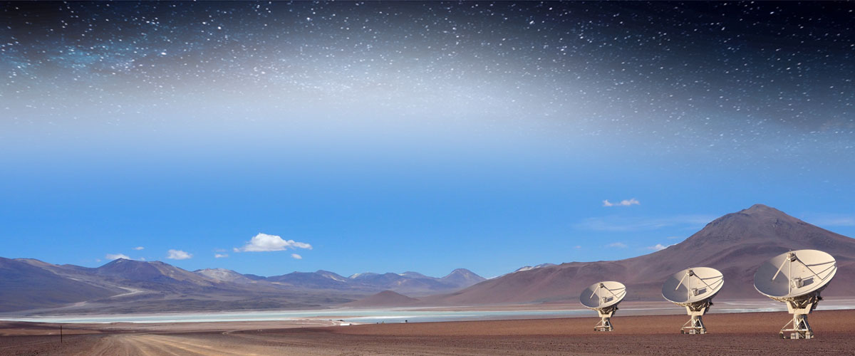 Daytime desert and a starry sky