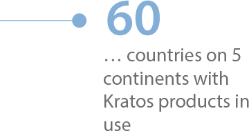 60 countries on 5 continents with Kratos products in use