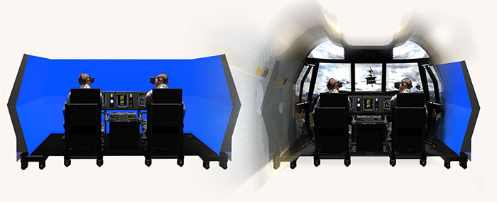 Reconfigurable virtual collective training system