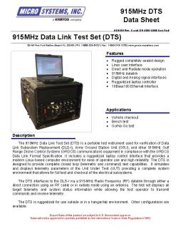 915Mhz Data Link Test Set (DTS)