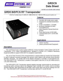 GRDCS/DFCS RF Transponder