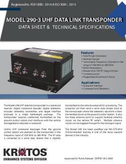 Model 290-3 UHF Data Link Transponder