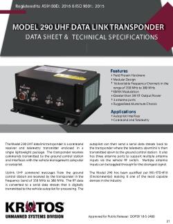 Model 290-3 UHF Data Link Transponder