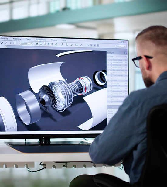 Mechanical design expert at work