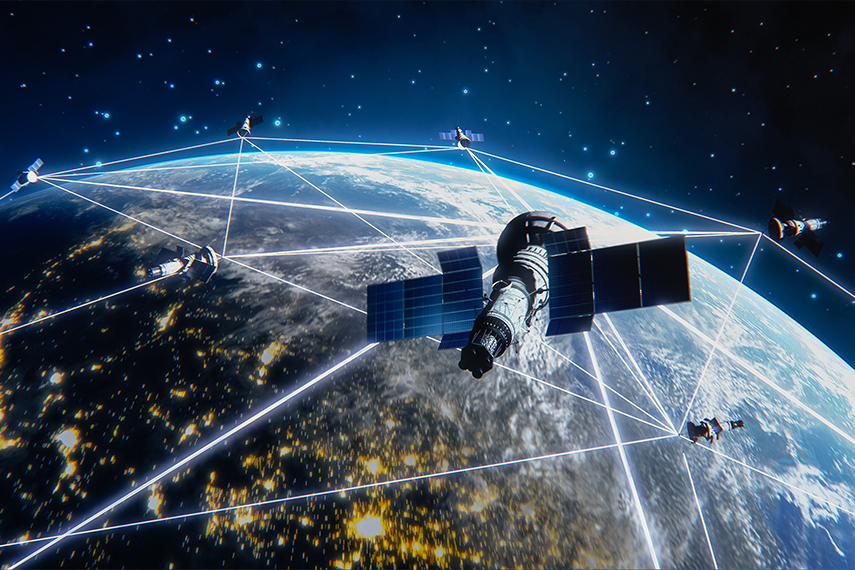 satellite system in space