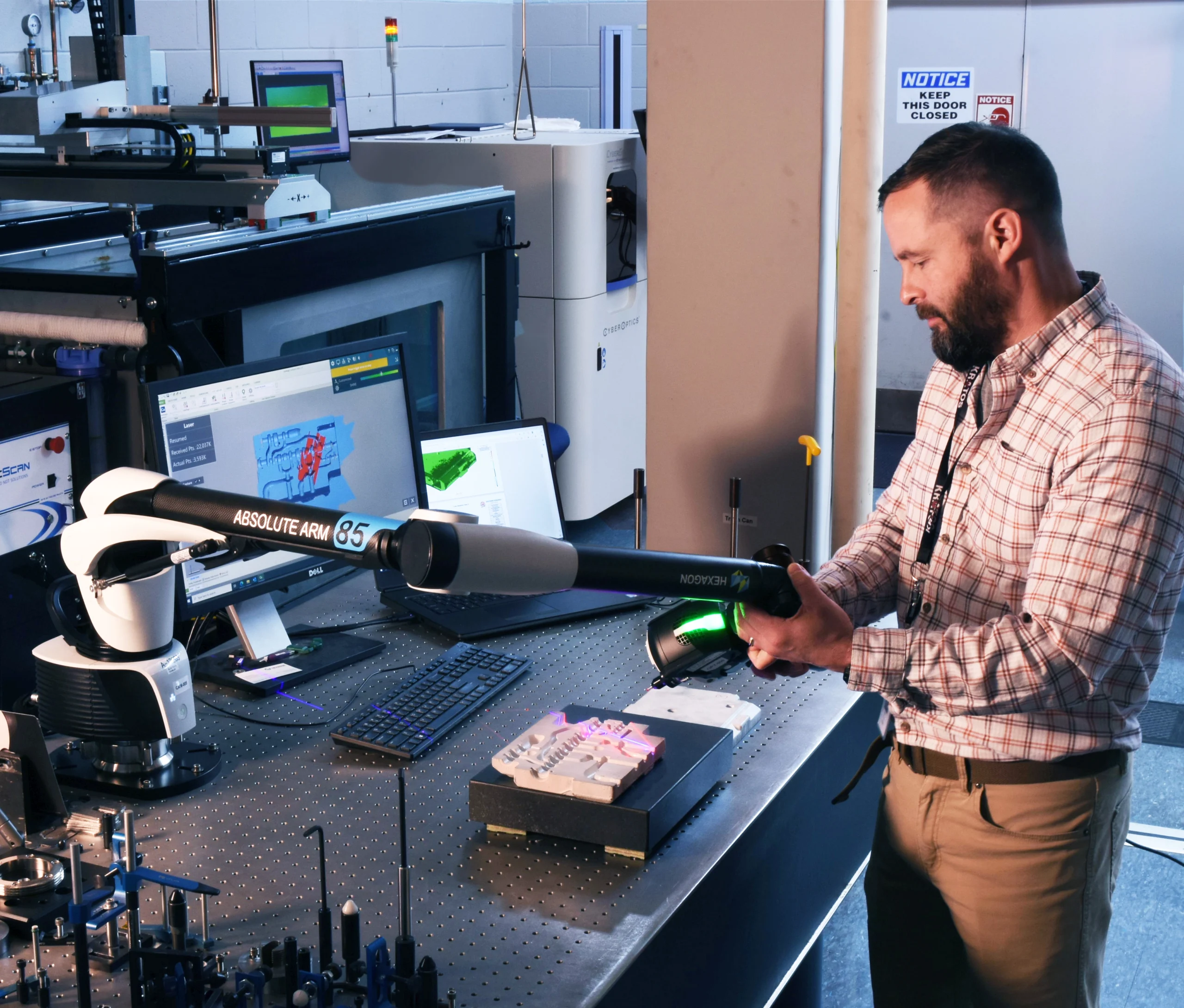 Kratos employee working with nondestructive solutions